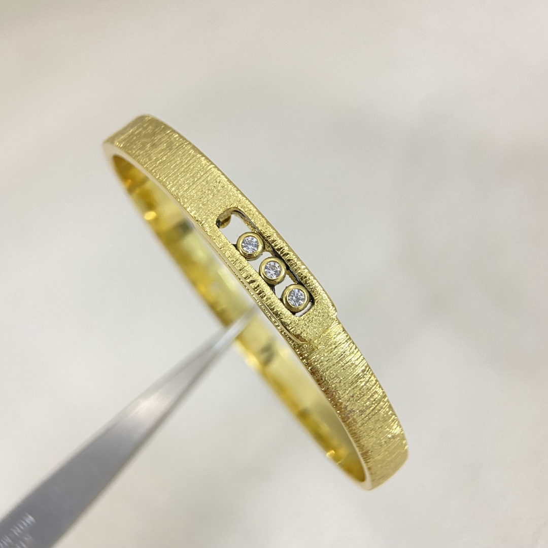メシカ 彫刻デザイン ピン 三連ビーズ バングル ローズゴールド シルバー ゴールド MXSZM0005 詳細画像 3