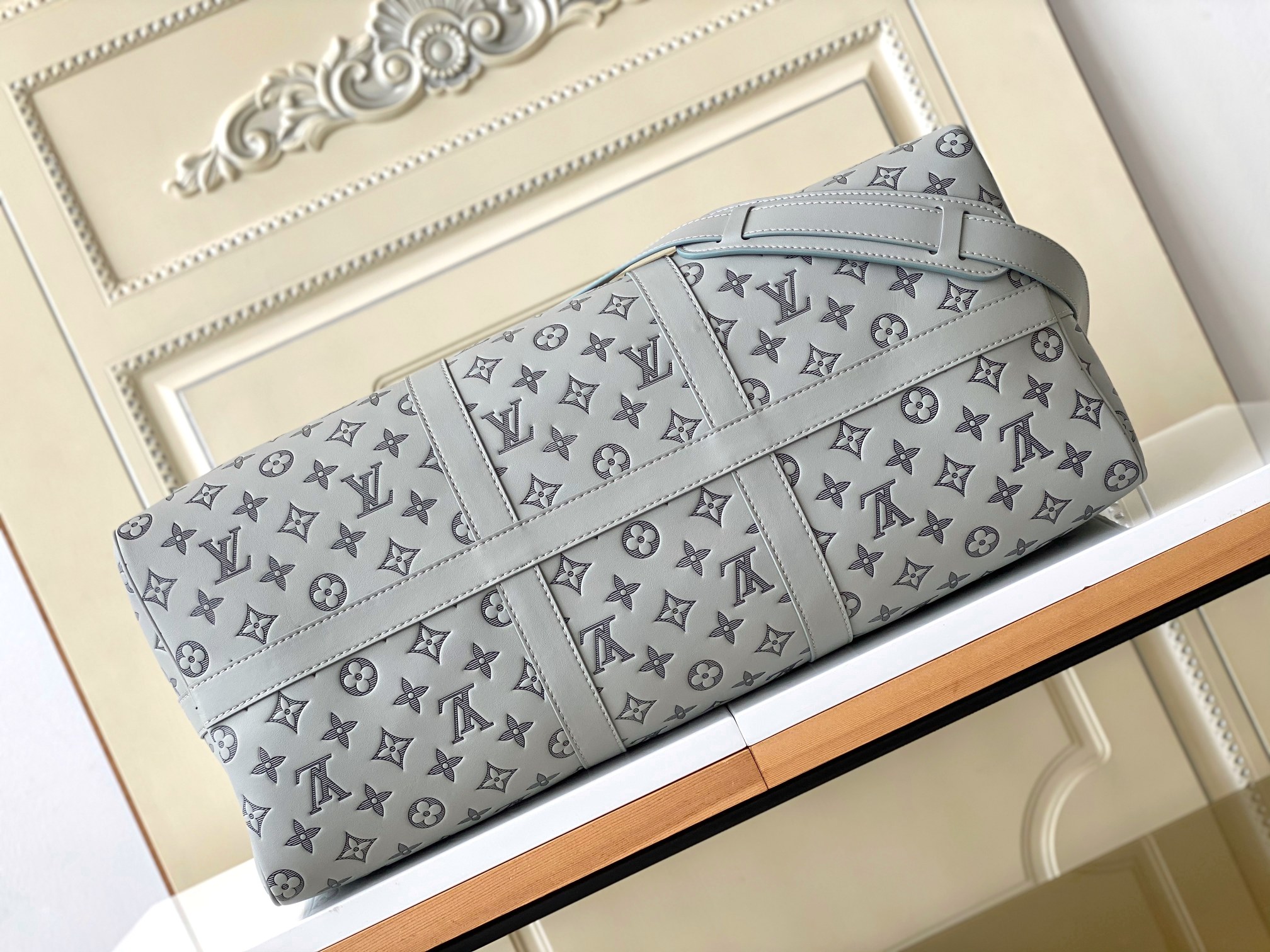 ルイ・ヴィトン Keepall バンドリエール 50 モノグラム・シャドウ グレー 詳細画像 3