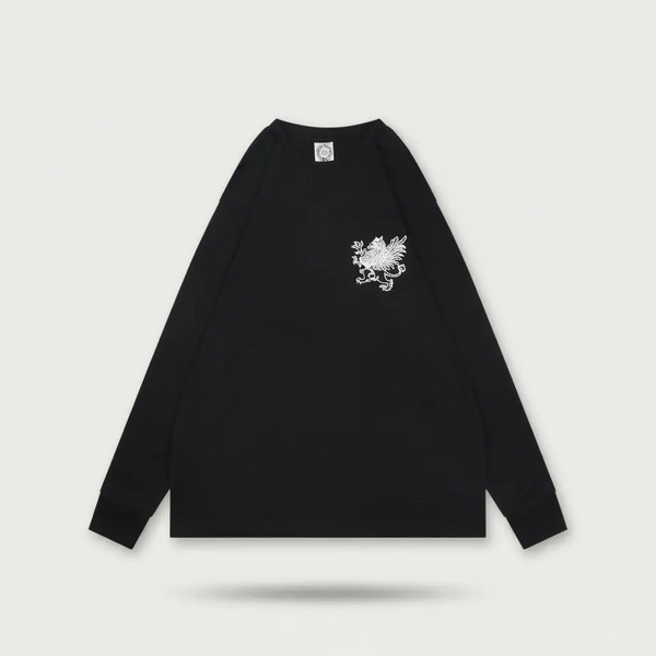 クロムハーツ グリフィン 梵字プリント ロングスリーブTシャツ ブラック