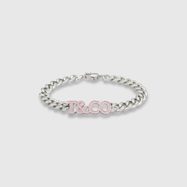 ティファニー T&CO チェーンブレスレット シルバー ピンク