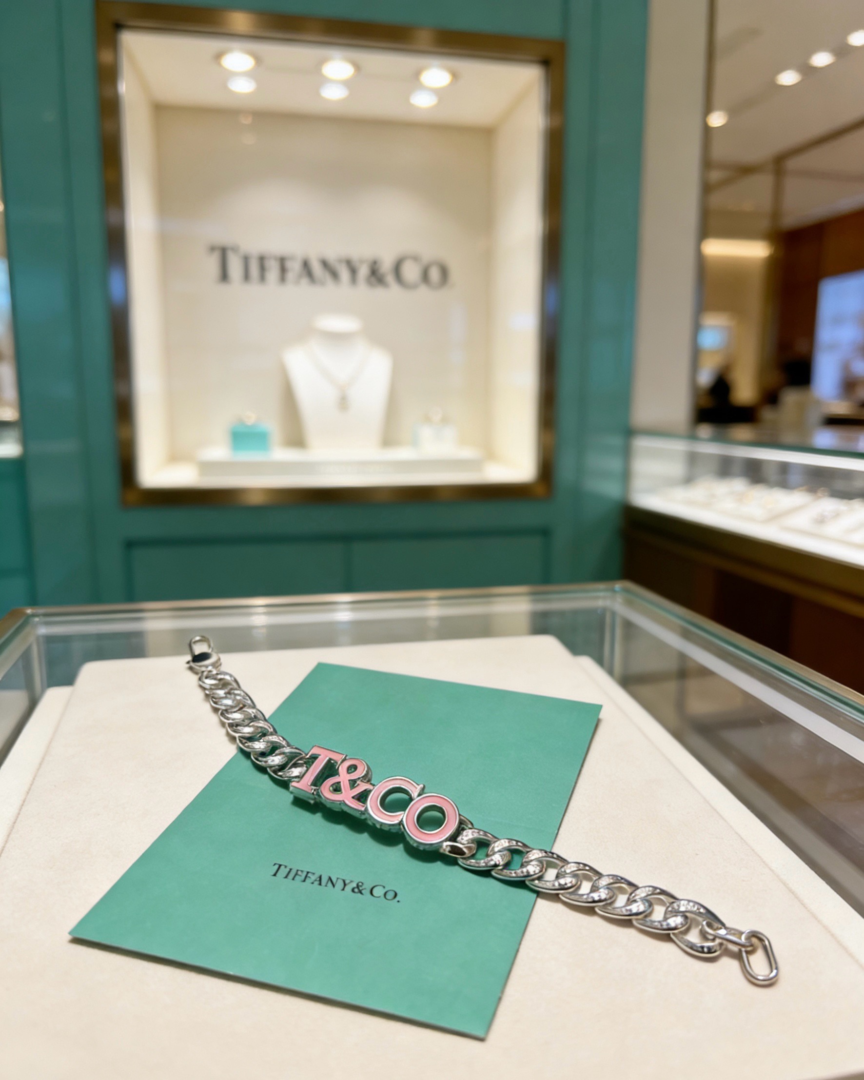 ティファニー T&CO チェーンブレスレット シルバー ピンク 詳細画像 1