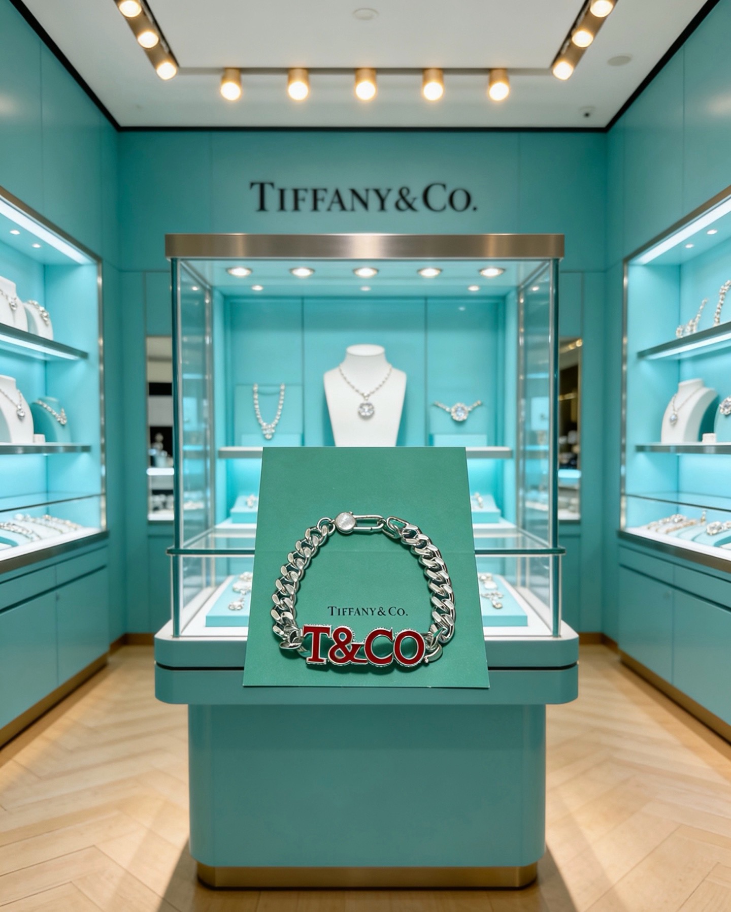 ティファニー T&CO カーブチェーン ブレスレット シルバー レッド 詳細画像 2