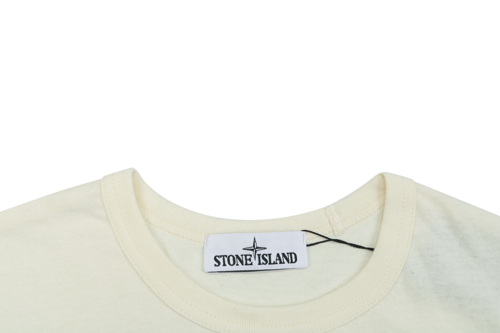 ストーンアイランド モトルドロゴプリント 長袖Tシャツ クリーム 詳細画像 2