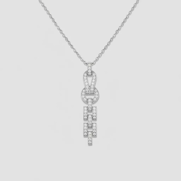 カルティエ ラージ リングチェーン ネックレス プラチナカラー A1878