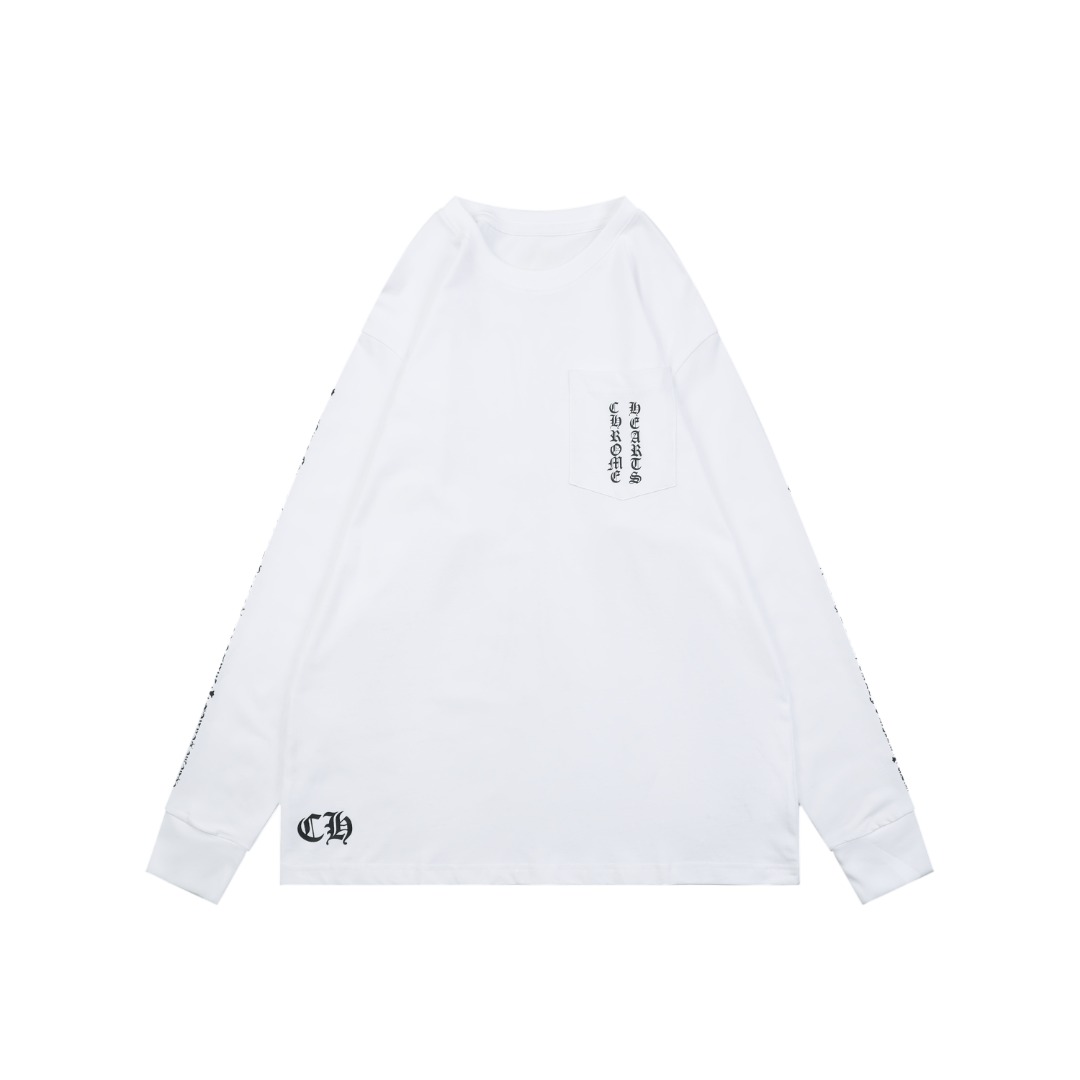 クロムハーツ クロスプリント ロングスリーブTシャツ ホワイト 詳細画像 1