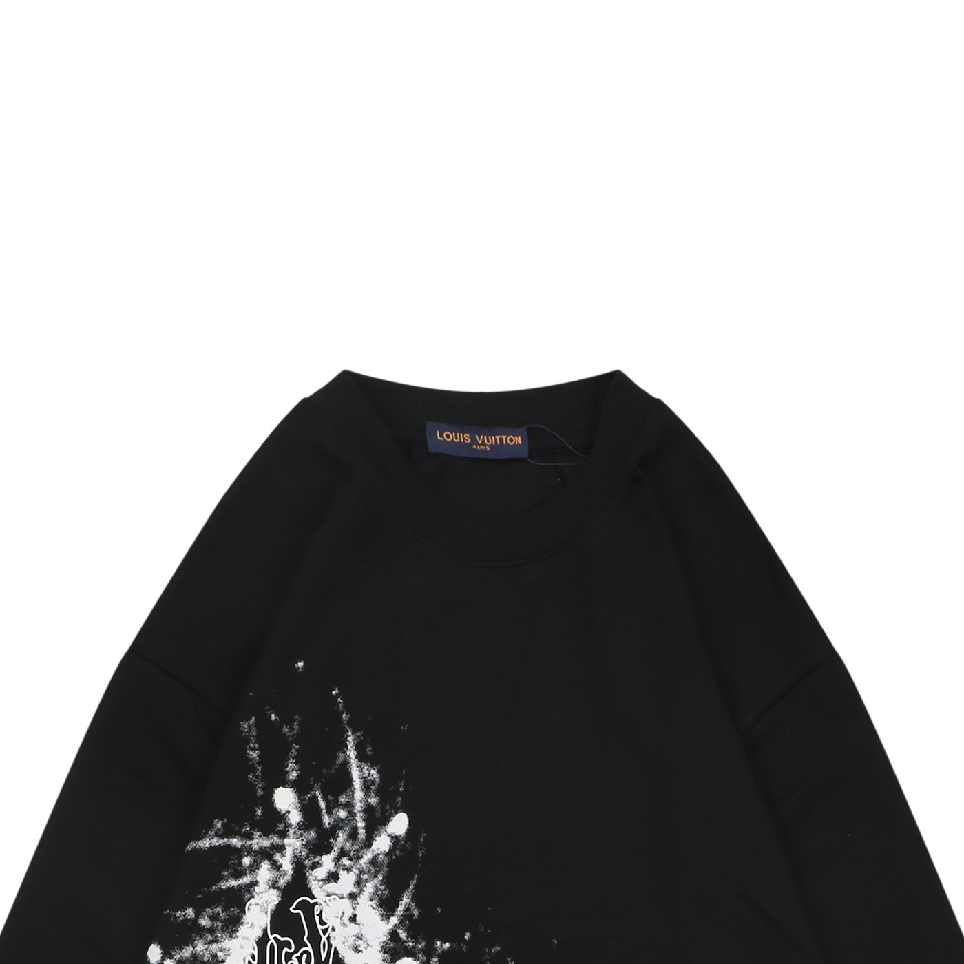ルイ・ヴィトン スプレークローバープリント ロングTシャツ ブラック 詳細画像 3