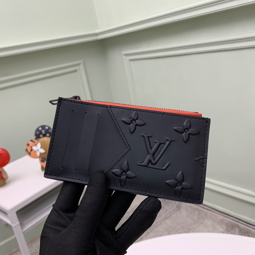ルイ・ヴィトン モノグラム エンボス コインカードホルダー ブラック 詳細画像 3