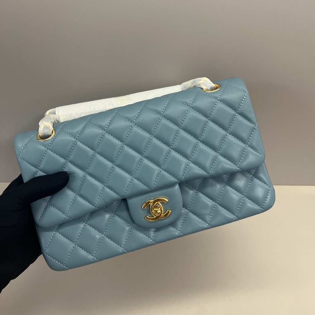 シャネル クラシック フラップ バッグ 25cm スカイブルー 詳細画像 3