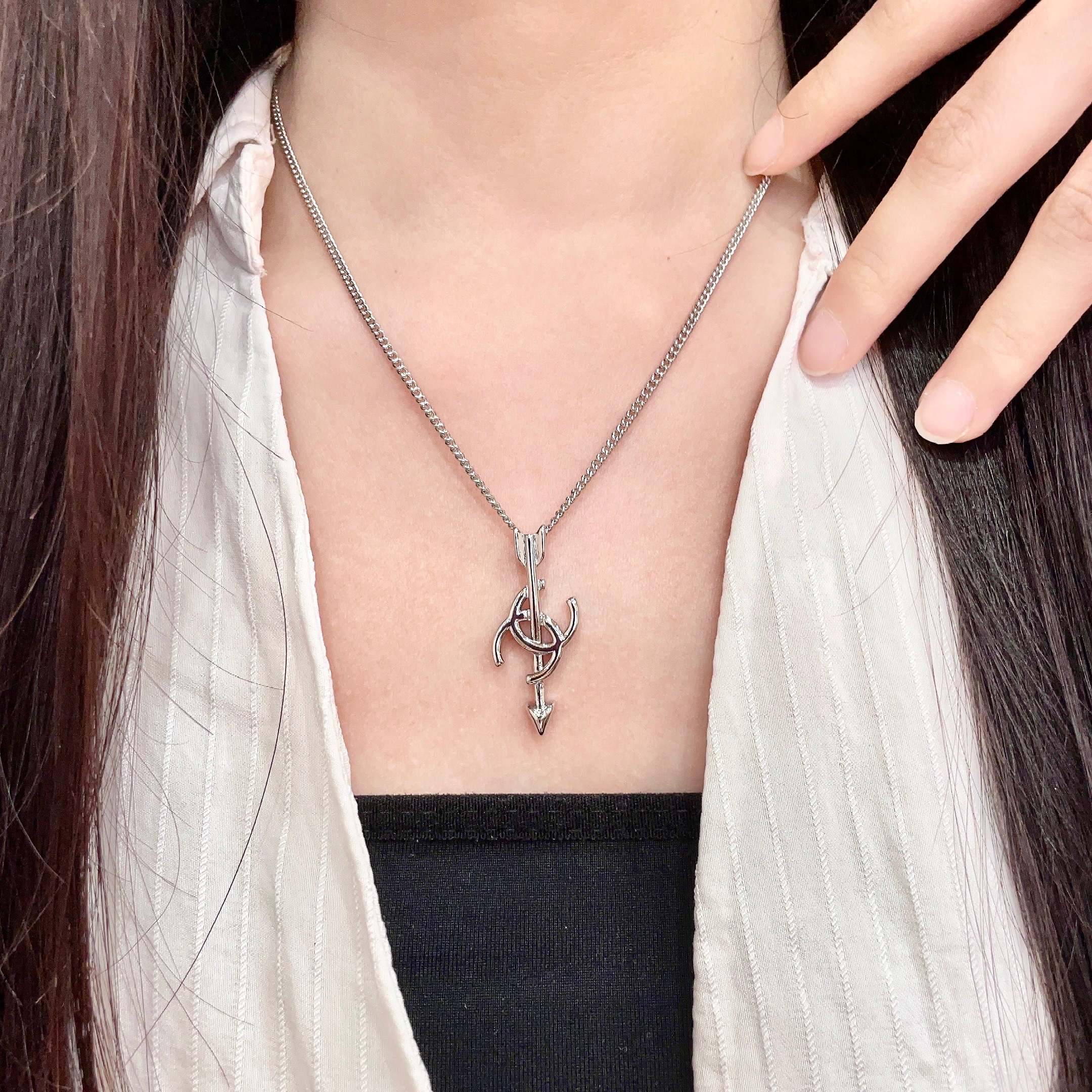 シャネル CCロゴ ペンダントネックレス シルバー 詳細画像 1
