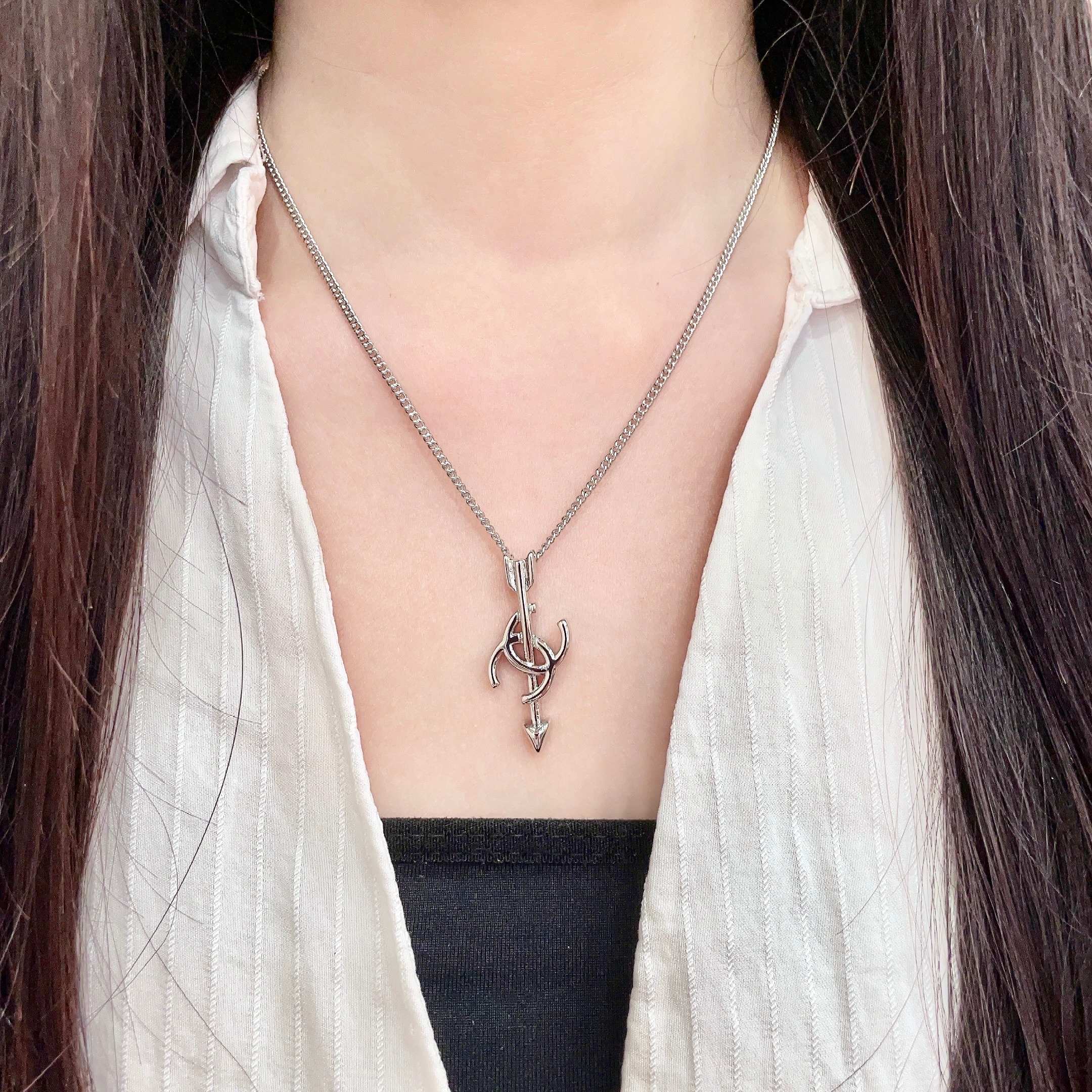 シャネル CCロゴ ペンダントネックレス シルバー 詳細画像 3