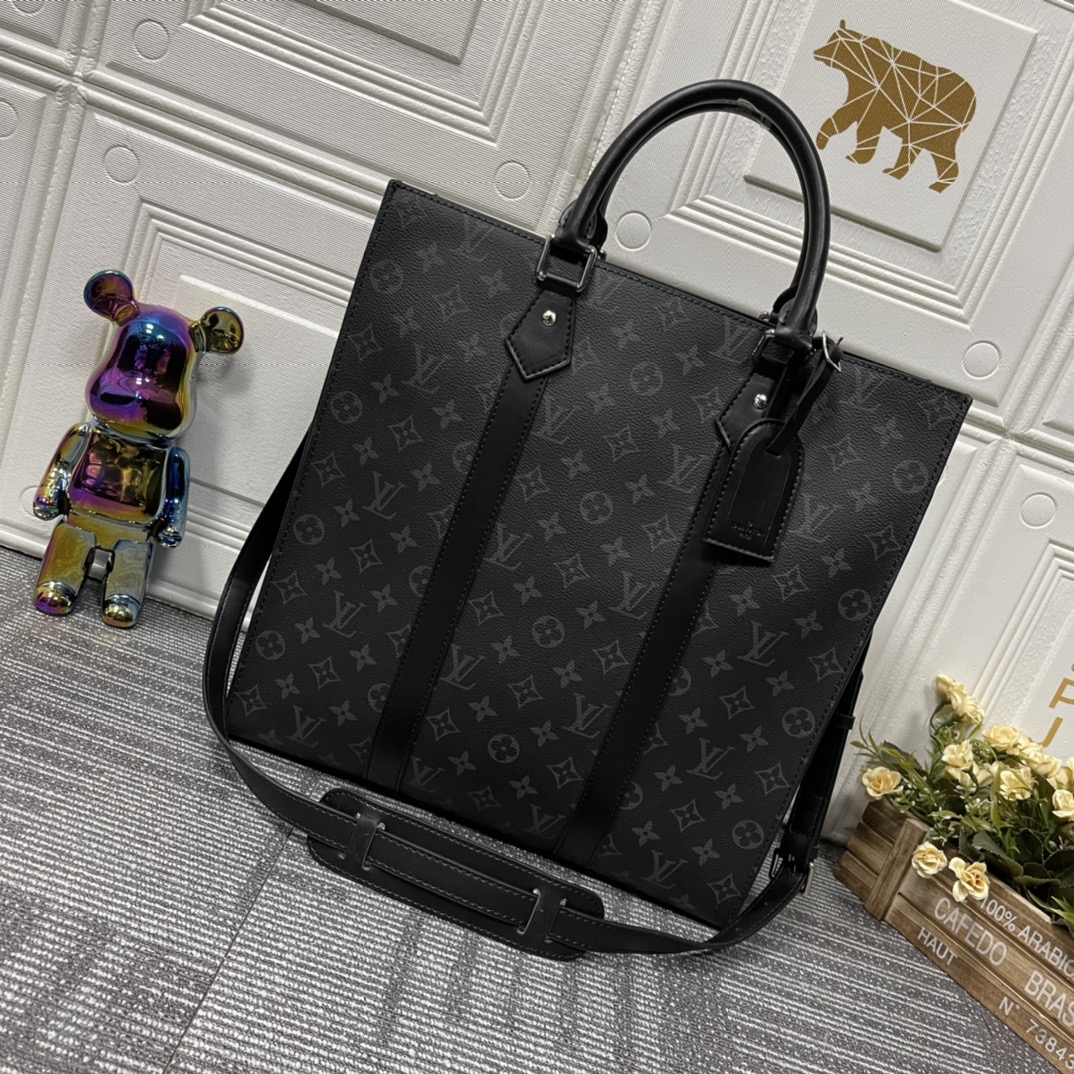 ルイ・ヴィトン サックプラ モノグラム・エクリプス トートバッグ ブラック 詳細画像 1