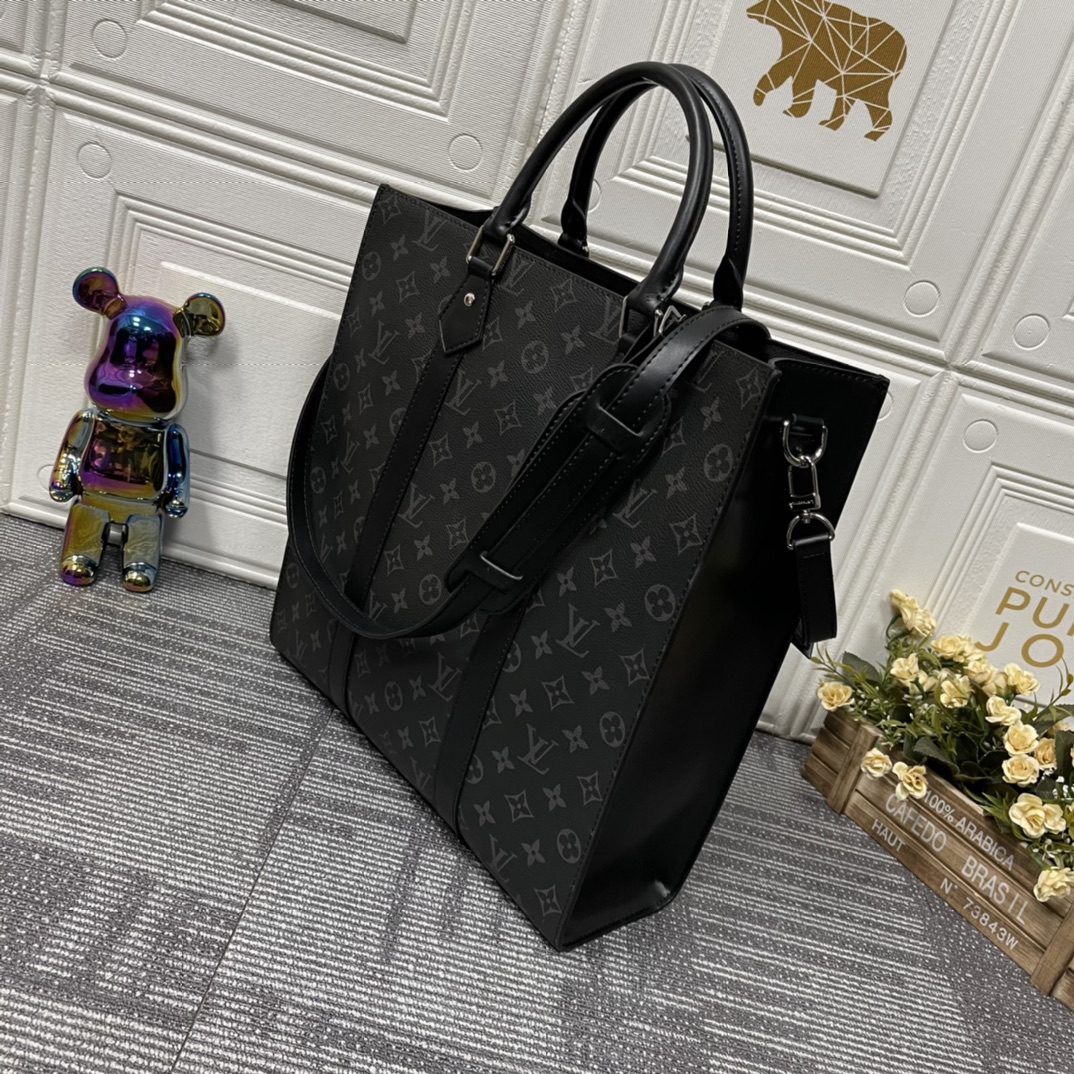 ルイ・ヴィトン サックプラ モノグラム・エクリプス トートバッグ ブラック 詳細画像 2