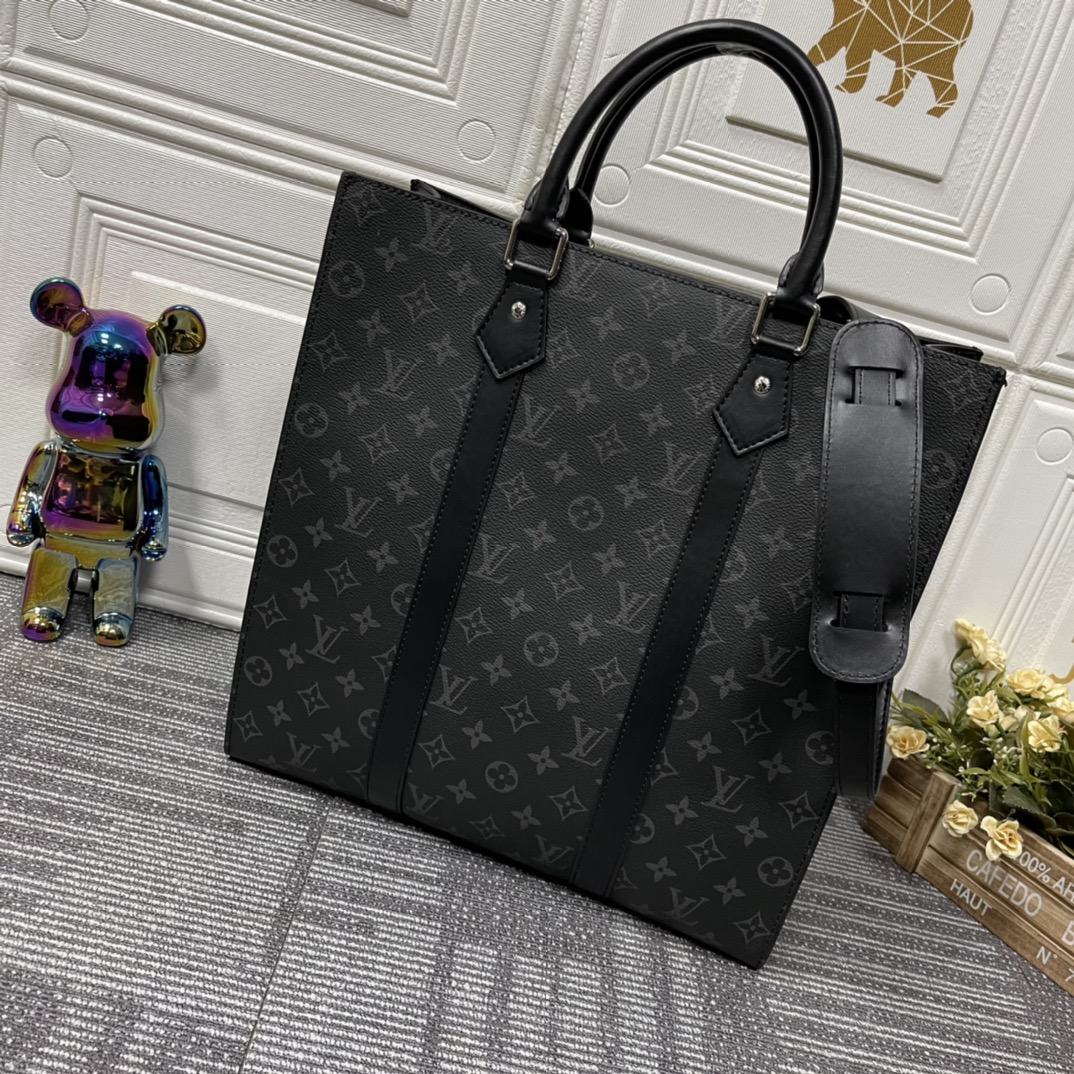 ルイ・ヴィトン サックプラ モノグラム・エクリプス トートバッグ ブラック 詳細画像 3
