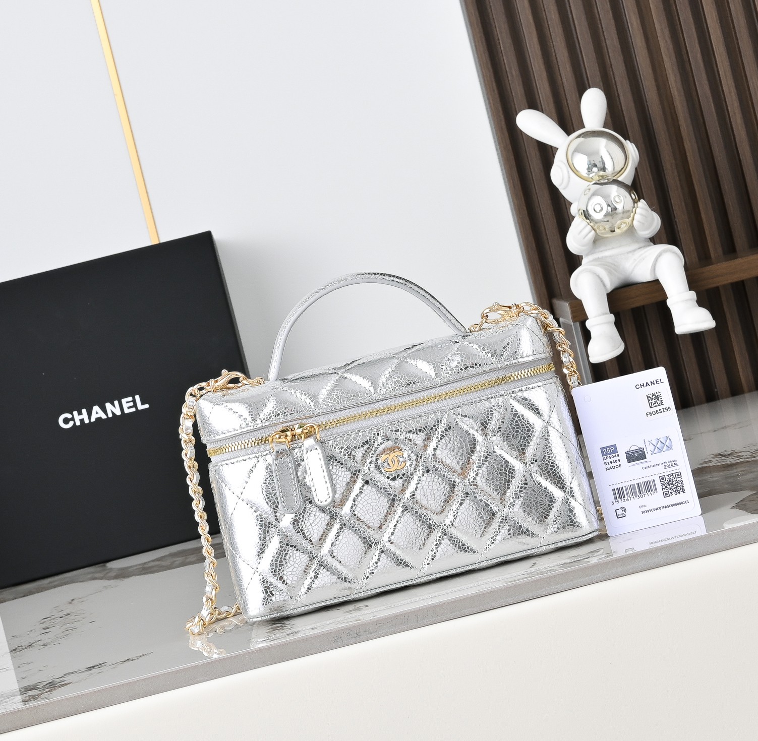 シャネル トップハンドル コスメボックスバッグ シルバー OHANEL25C 詳細画像 1