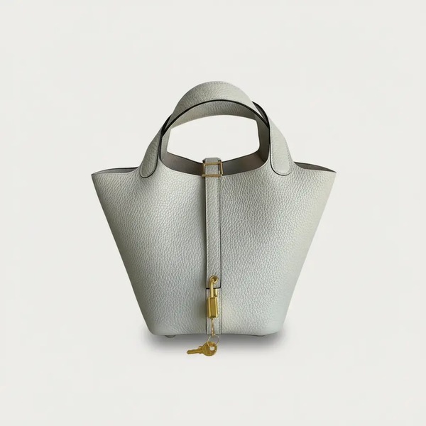 エルメス Picotin ハンドバッグ グレイシャーグレー ゴールド金具