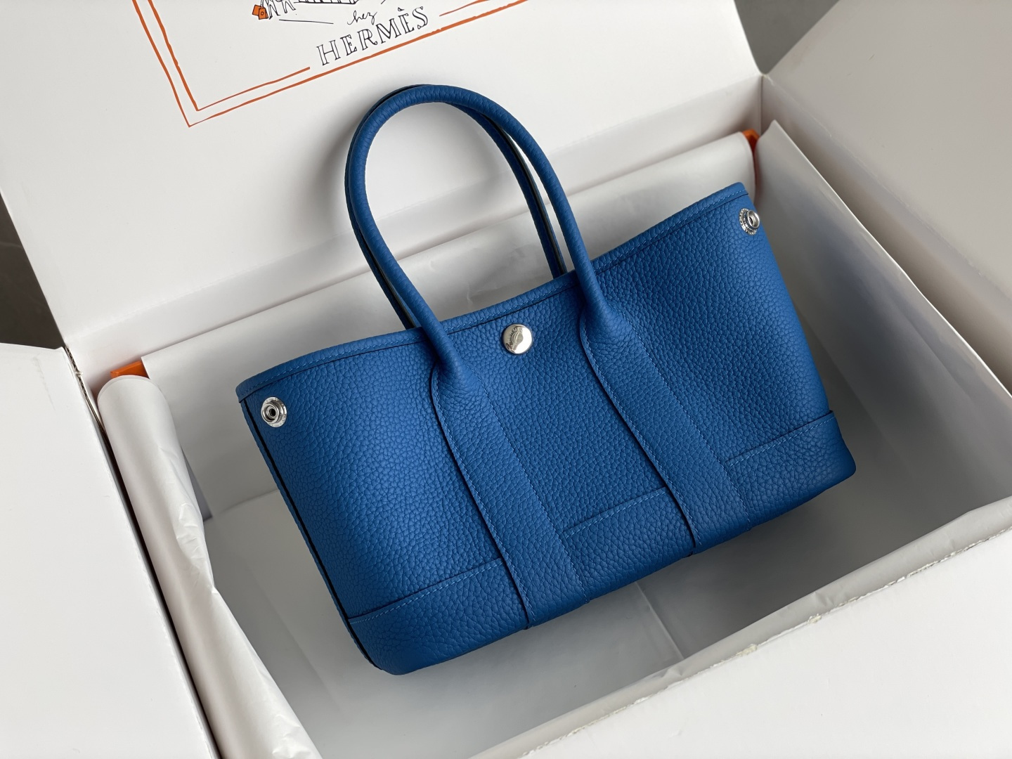 エルメス ガーデンパーティ ミニ トートバッグ ウォーターデーモンブルー 詳細画像 1