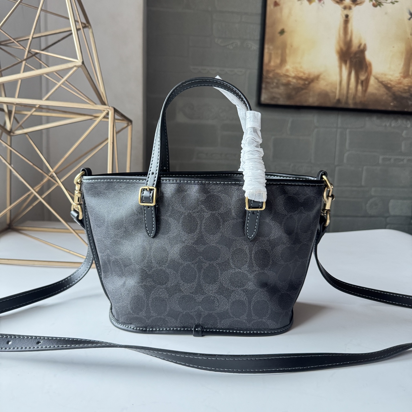 コーチ Taxi Tote 21 CCD94 チャコール シグネチャー 詳細画像 3