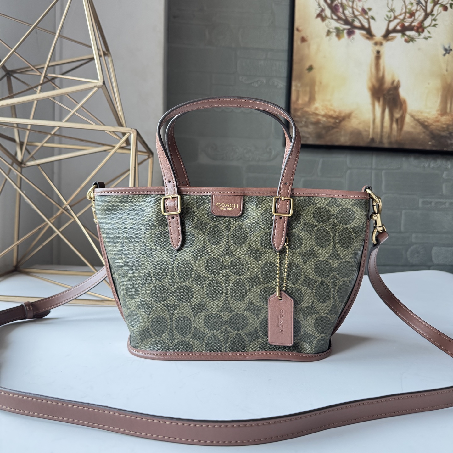 コーチ Taxi Tote 21 CCD94 カーキグリーン 詳細画像 2