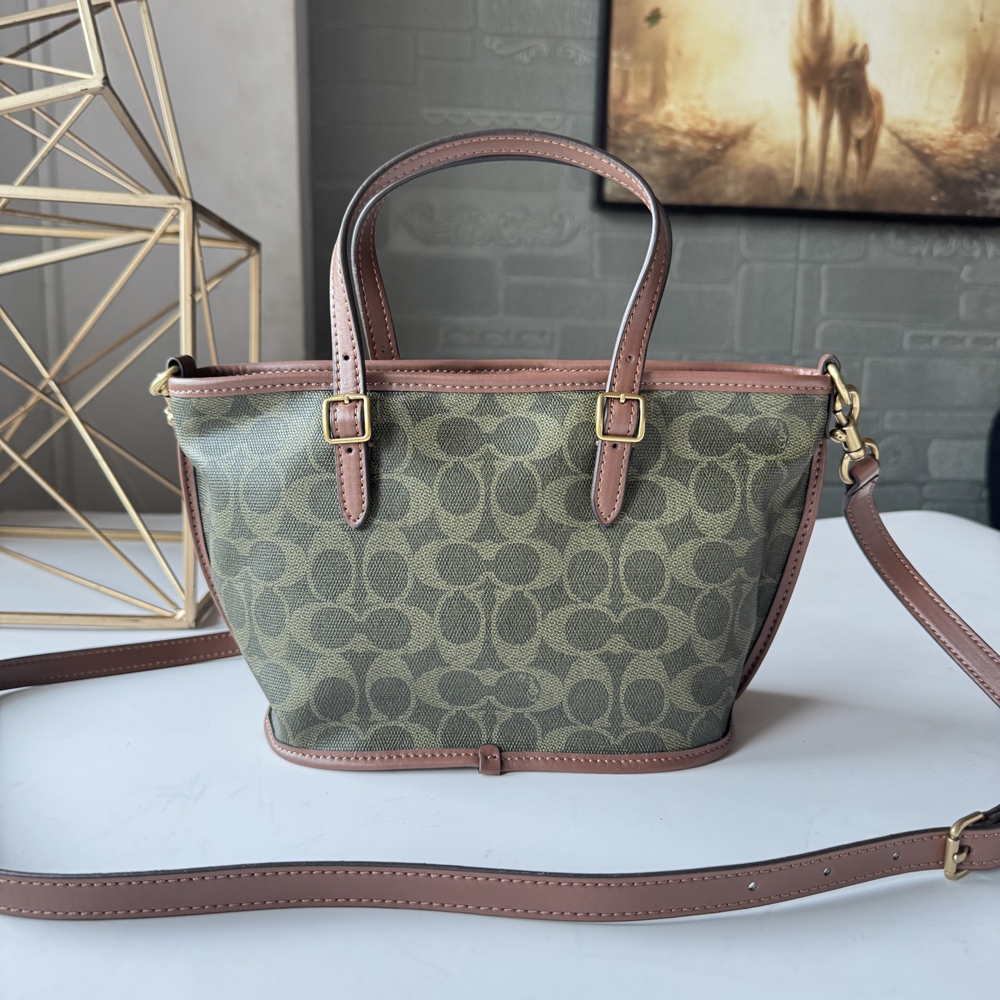 コーチ Taxi Tote 21 CCD94 カーキグリーン 詳細画像 3
