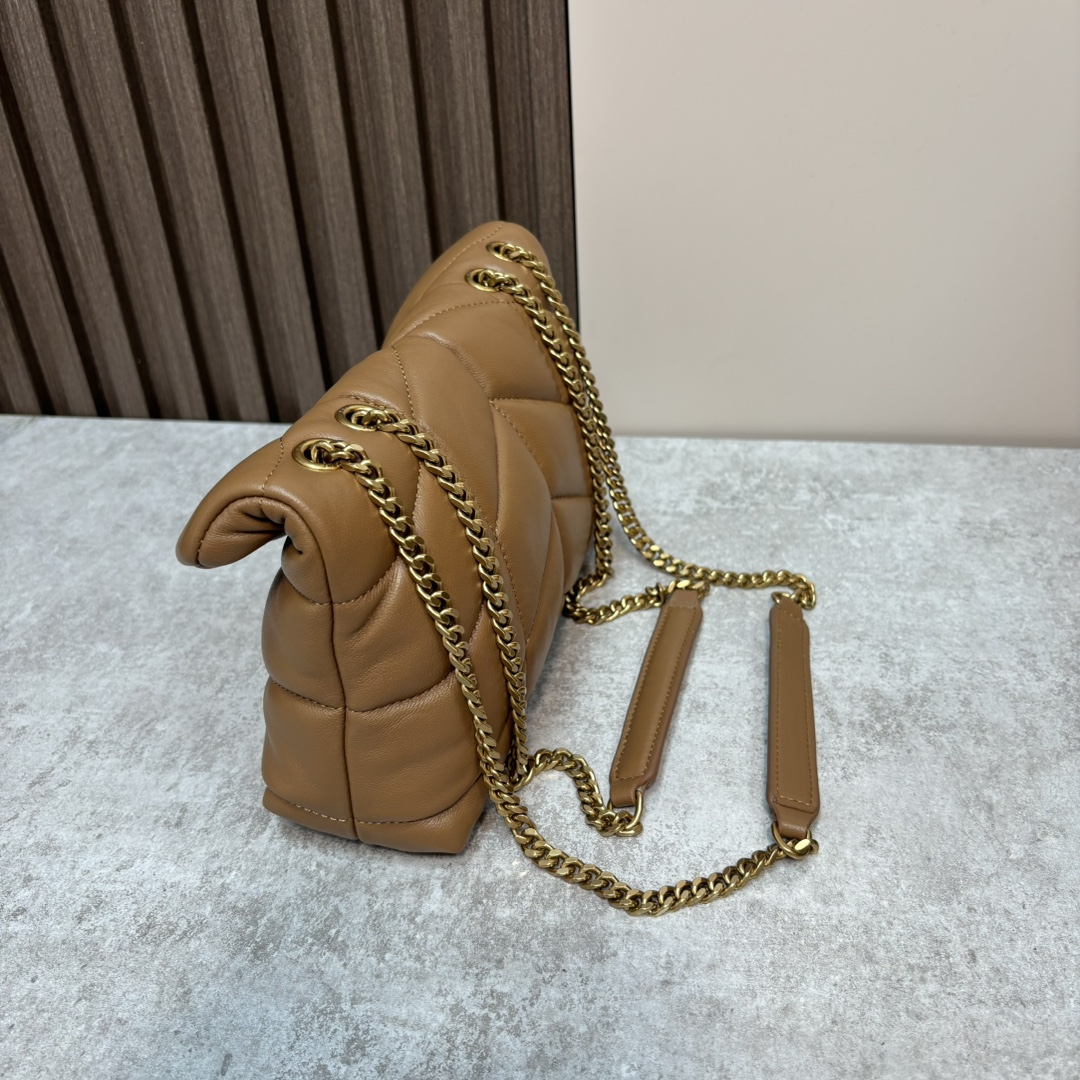 サンローラン ルル パファー ミニ キルティング チェーンショルダーバッグ キャラメル ゴールド金具 759337 詳細画像 3