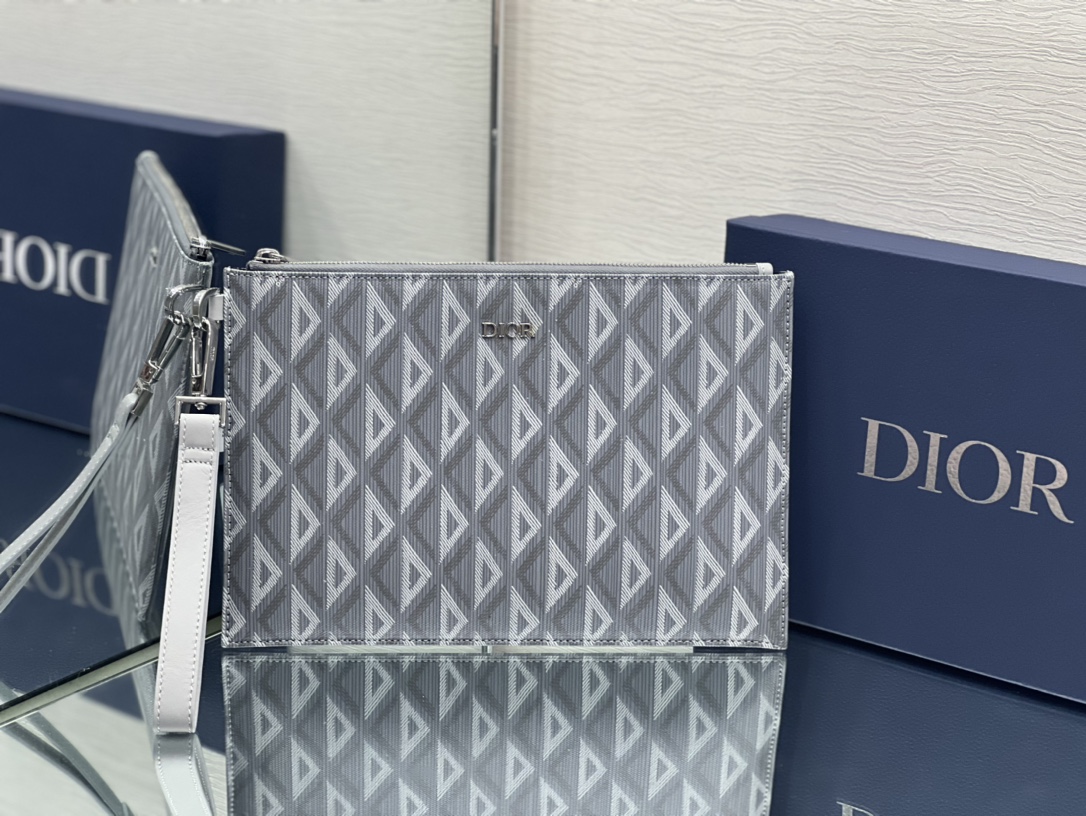 ディオール A5 クラッチバッグ ディオールグレー CD Diamond キャンバス 詳細画像 1