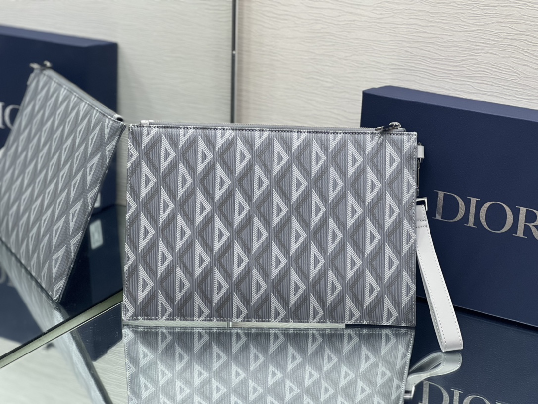 ディオール A5 クラッチバッグ ディオールグレー CD Diamond キャンバス 詳細画像 2
