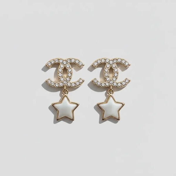 クロムハーツ スター ドロップピアス ゴールド ホワイト