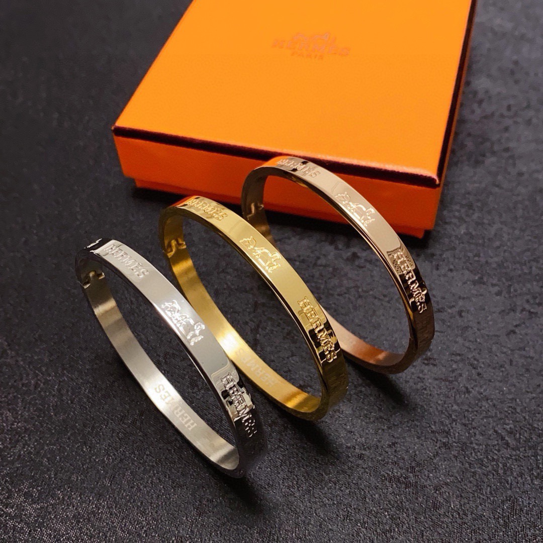 エルメス 刻印レター 細身バングル 14K 詳細画像 1