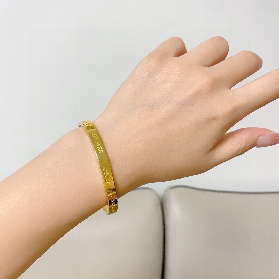 エルメス 刻印レター 細身バングル 14K 詳細画像 2