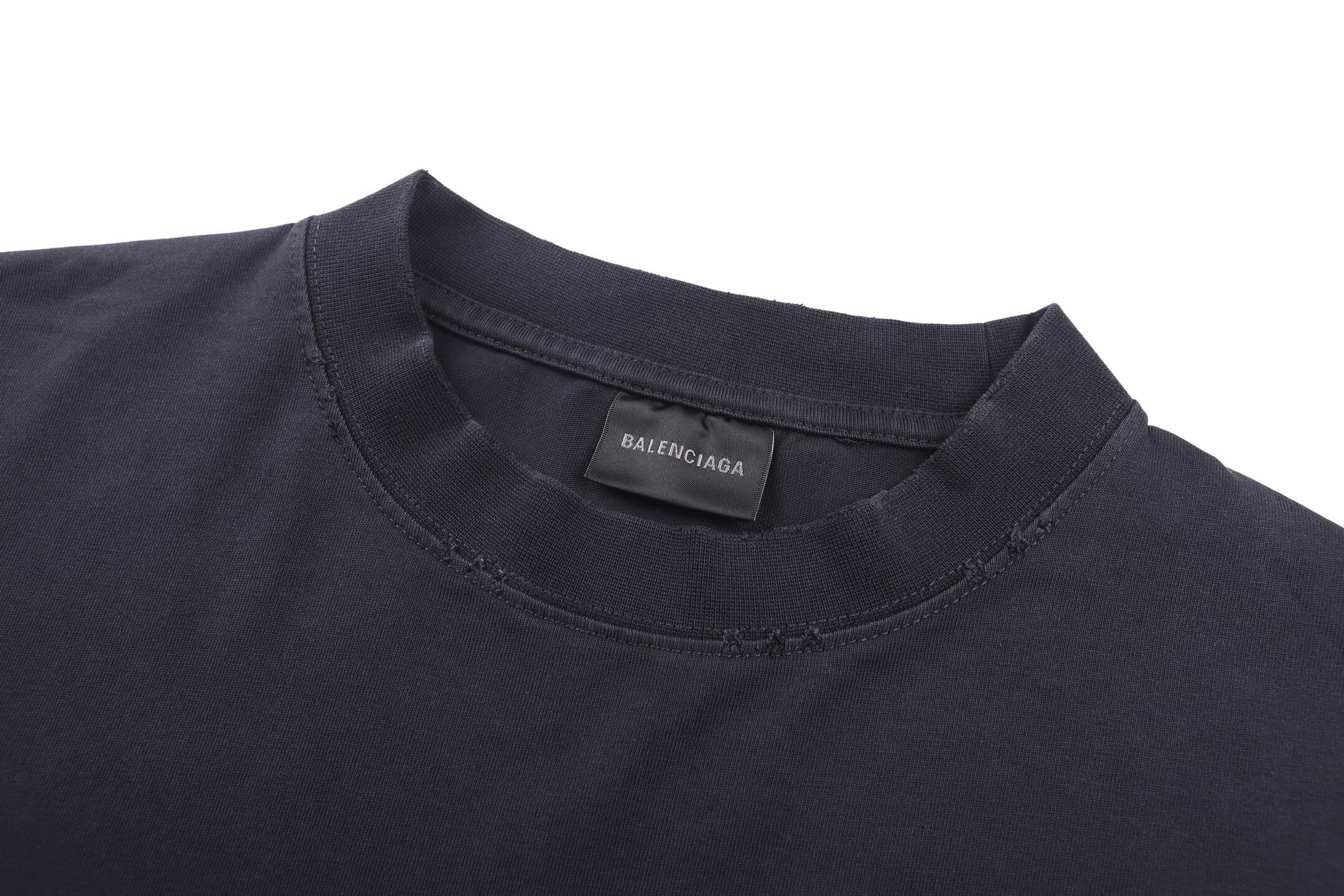 バレンシアガ テープロゴ ロングスリーブTシャツ ブラック 詳細画像 3