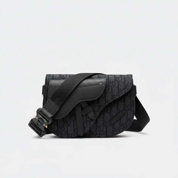 ディオール Saddle バッグ Oblique ジャカード ブラック
