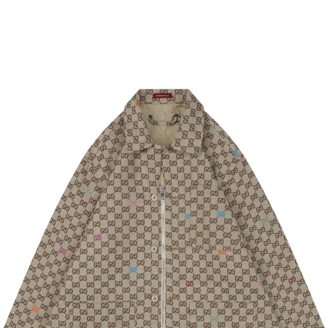 グッチ ダブルG ジャカード 2WAYジャケット マルチカラー エボニー 詳細画像 3