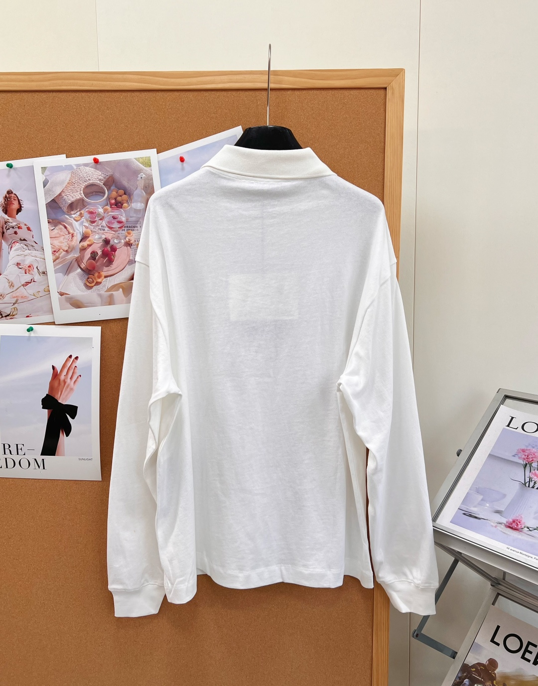 プラダ ロゴ ポロカラー 長袖トップス ネイビー ホワイト ブラック P533250 詳細画像 2