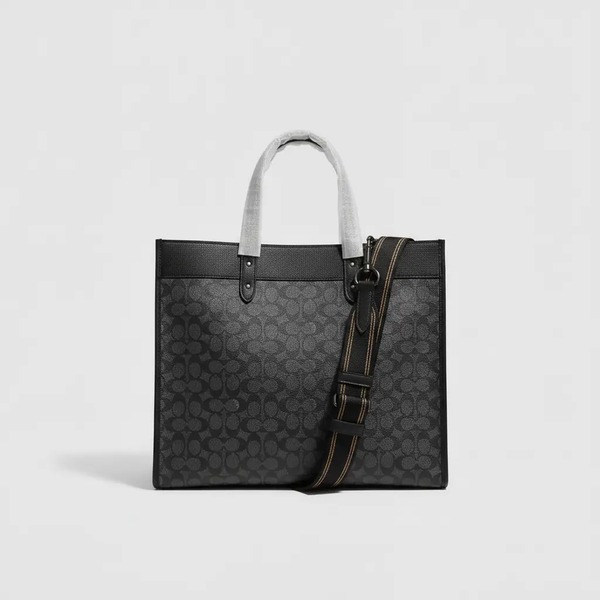 コーチ Field Tote 40 シグネチャーキャンバス チャコールブラック