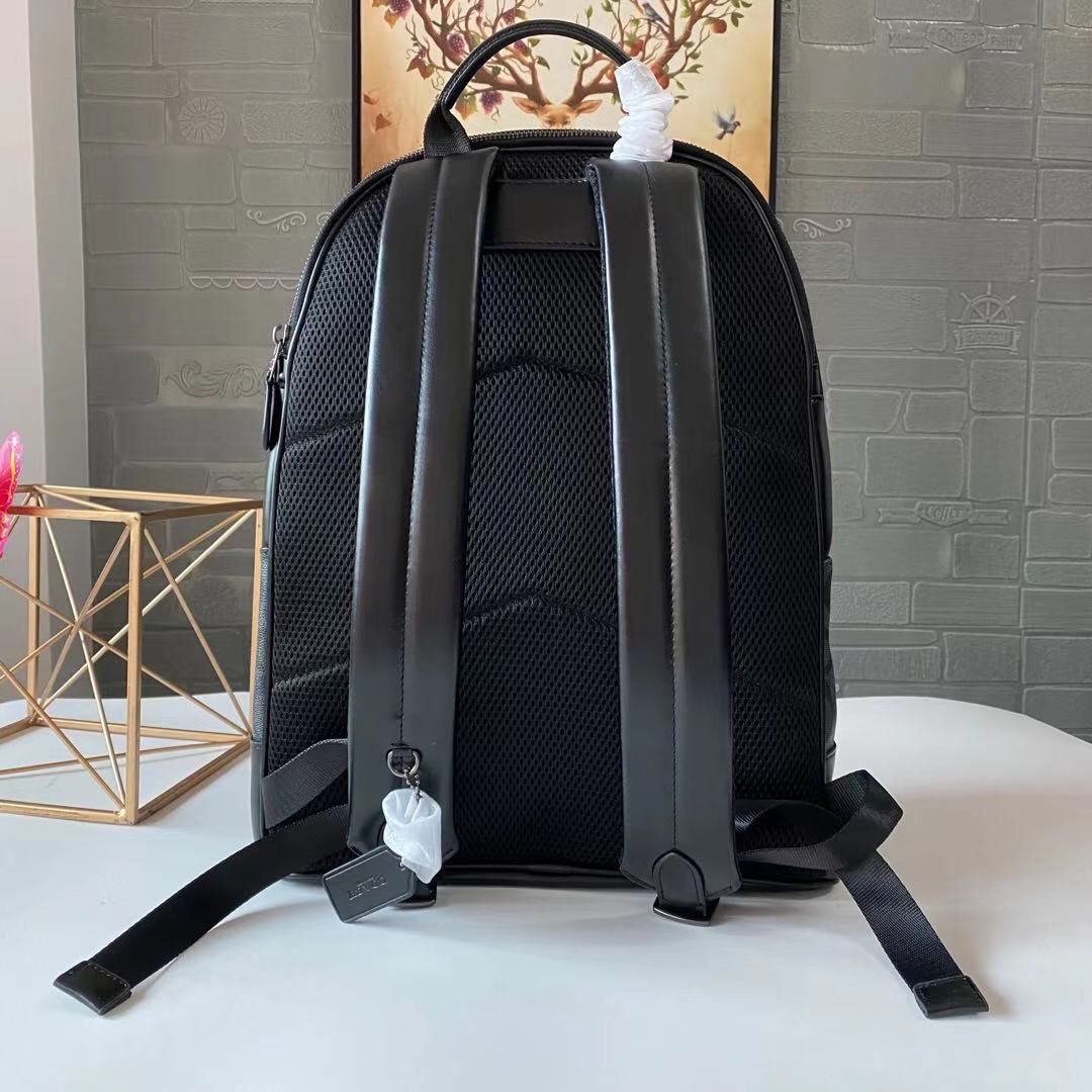 コーチ West スリム バックパック シグネチャーPVC ストライプ チャコール ブルー 詳細画像 3