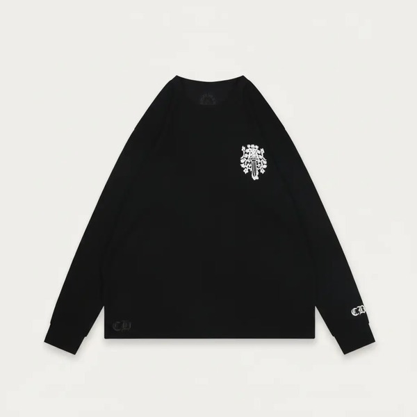 クロムハーツ ワッフル ヴァイン ダガープリント ロングスリーブTシャツ ブラック