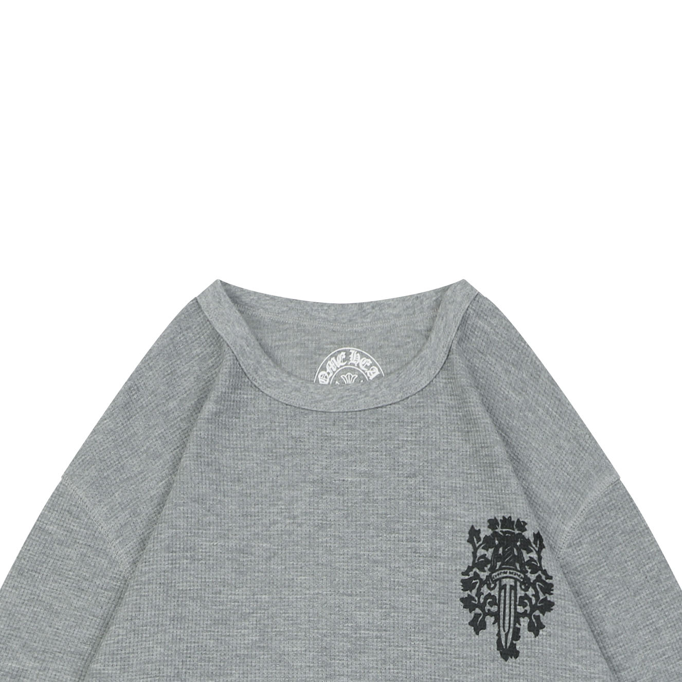 クロムハーツ ワッフル ダガー ヴァイン プリント ロングスリーブTシャツ グレー 詳細画像 3