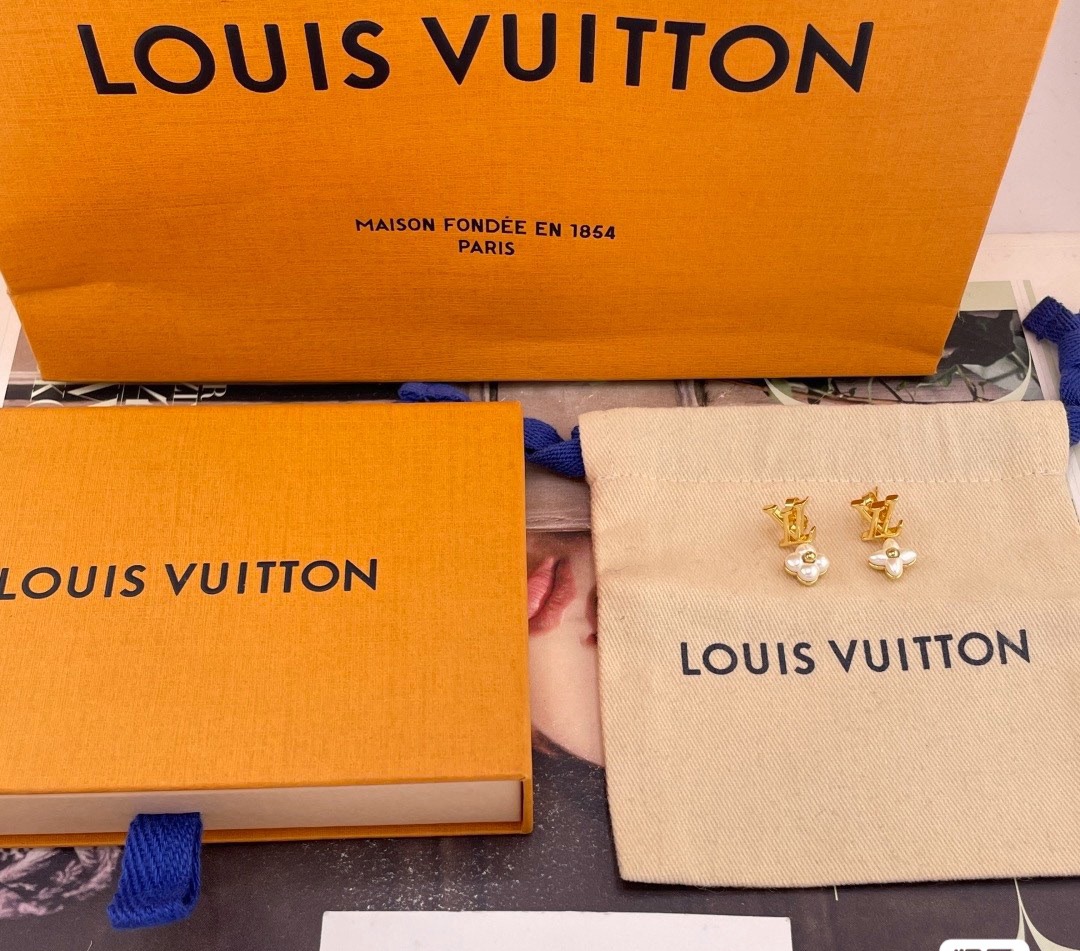 ルイ・ヴィトン アイコニック LV ブロッサム モノグラムフラワー ピアス ゴールド 詳細画像 3
