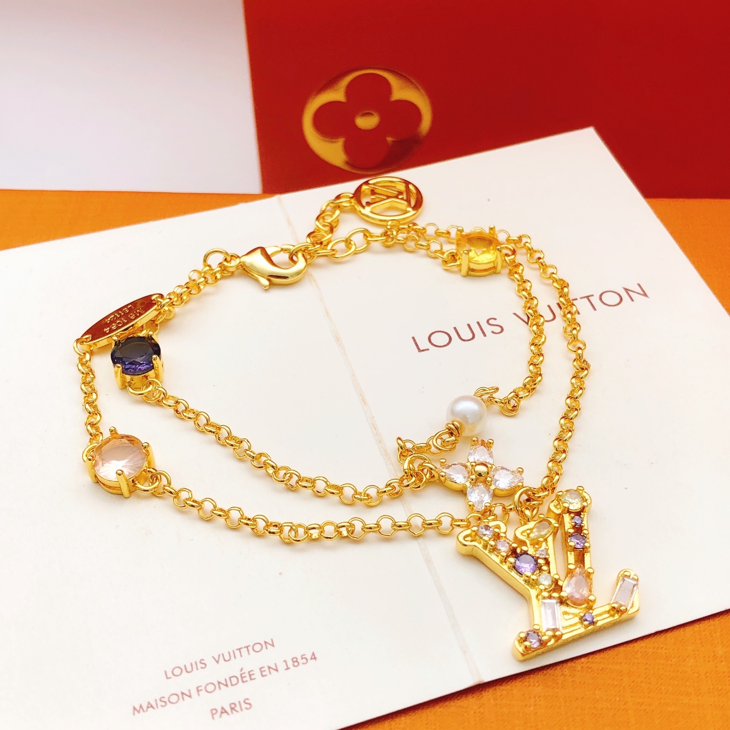 ルイ・ヴィトン ダブルレイヤー クリスタル ブレスレット 詳細画像 3