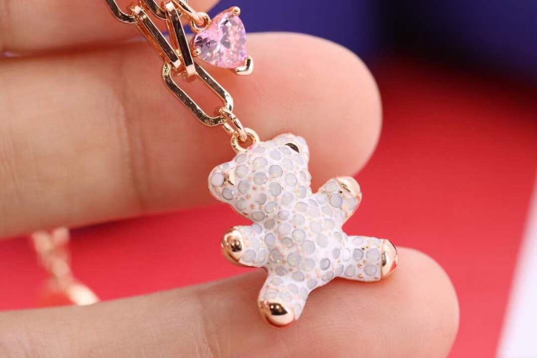 スワロフスキー ローズゴールド テディベア バングルブレスレット 詳細画像 2
