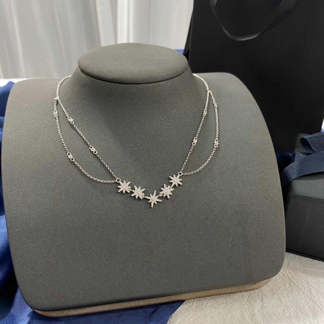 アーペーエム モナコ ダブルレイヤー マルチスター ネックレス シルバー 詳細画像 2