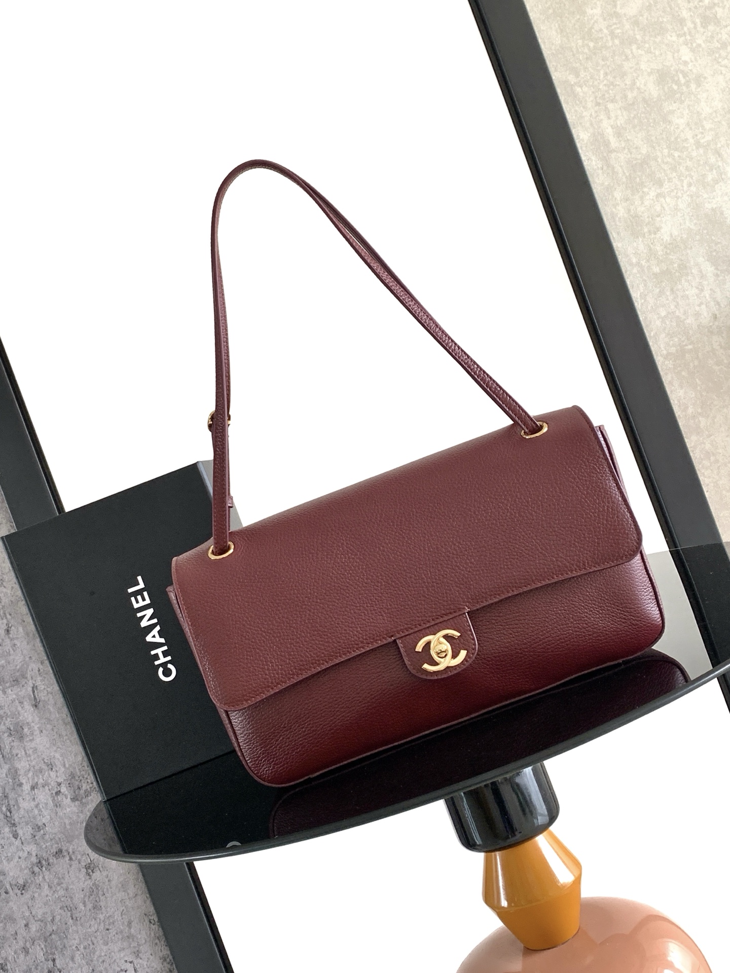 シャネル CF フラップバッグ スモール ワインレッド ゴールド金具 6231S50 詳細画像 1