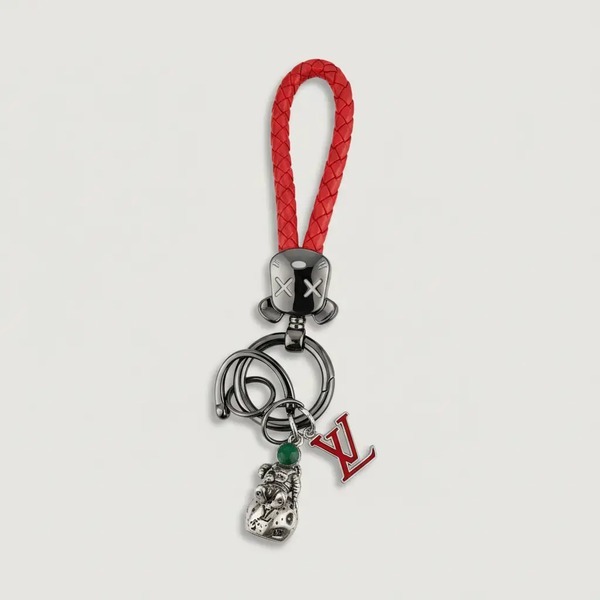ルイ・ヴィトン Anger Forest キーホルダー バッグチャーム レッド