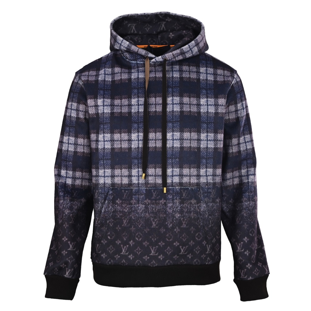 ルイ・ヴィトン LV チェック グラデーション パーカー ネイビー 詳細画像 1