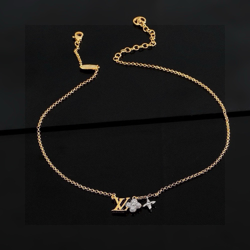 ルイ・ヴィトン LV Twig ネックレス ゴールド 抛光仕上げ フラワーモチーフチャーム付きチェーン 詳細画像 1