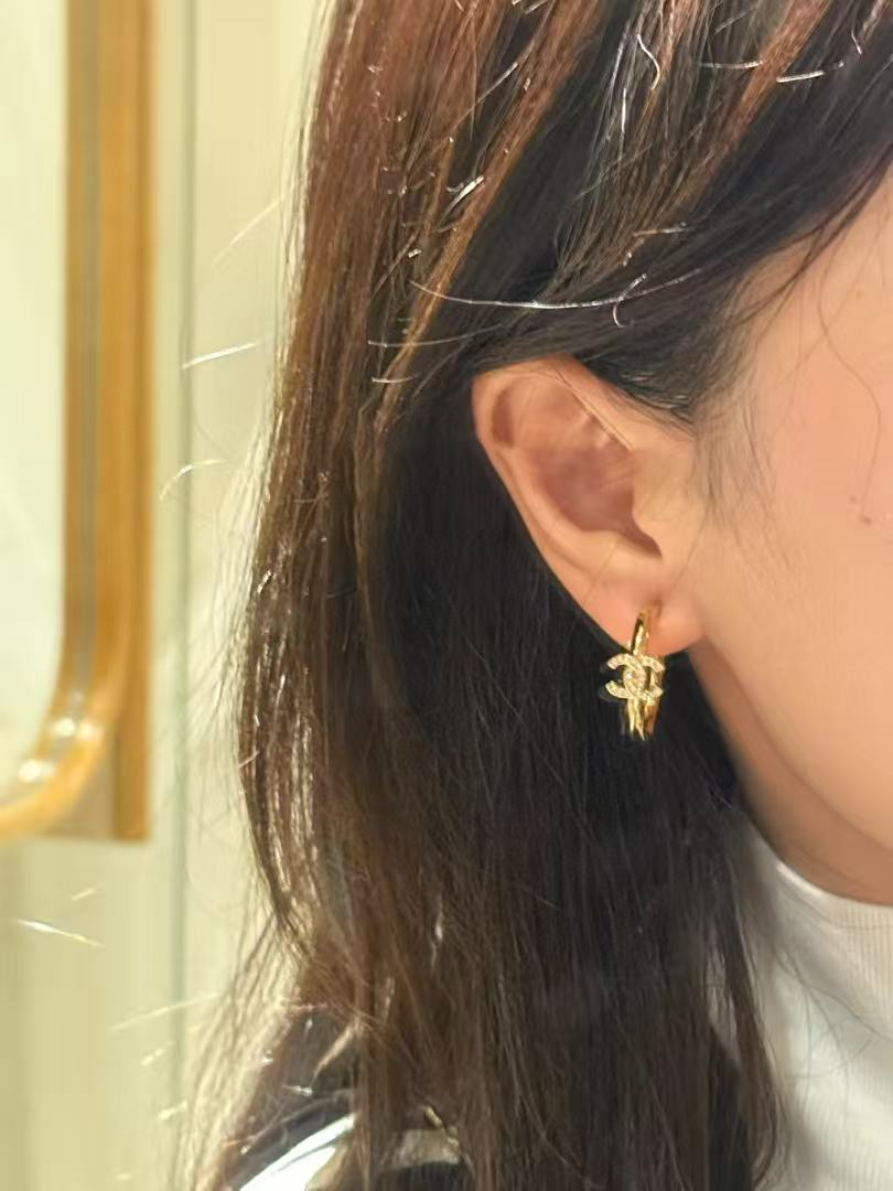 シャネル ライトゴールド サークル ピアス 詳細画像 3
