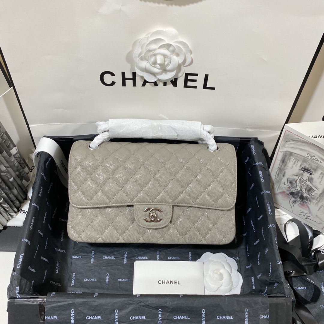 シャネル クラシック フラップ 2.55 チェーンショルダーバッグ 25cm キャビアスキン エレファントグレー 詳細画像 1