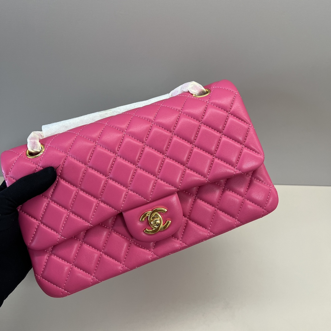 シャネル クラシックフラップ 2.55 ダイヤキルティング CF 25cm ラムスキン チェーンショルダーバッグ ローズピンク ゴールド金具 詳細画像 3