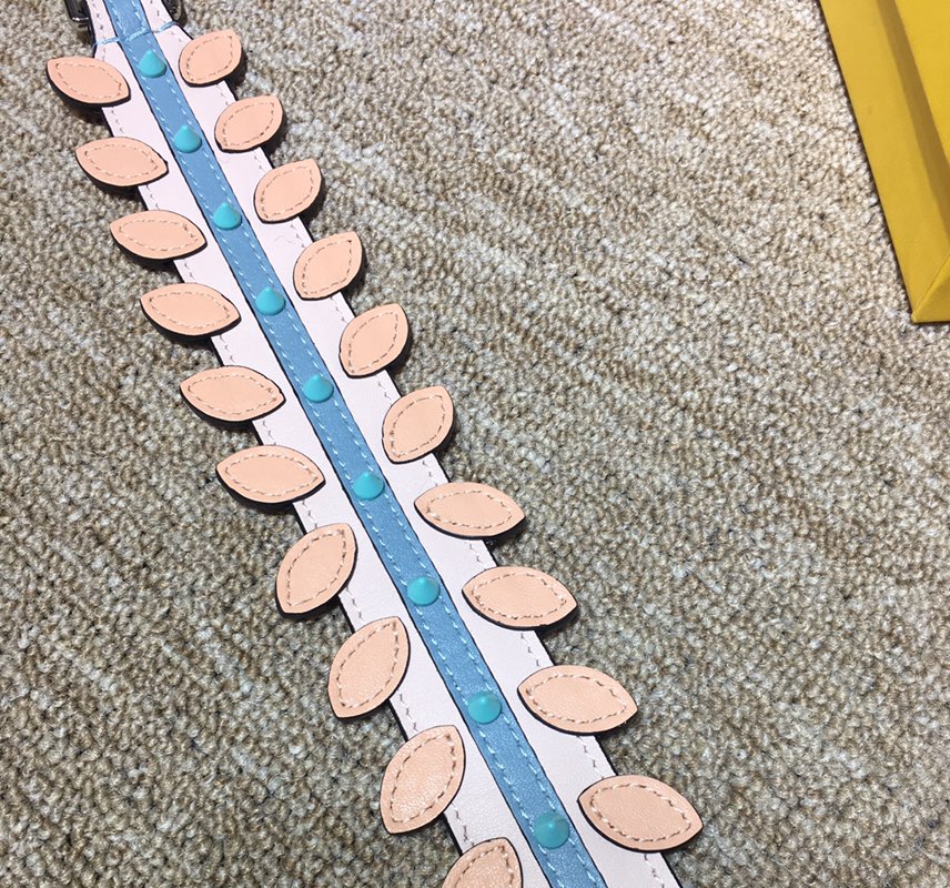 フェンディ STRAP YOU ショルダーストラップ ピンク ライトブルー ピーチ 詳細画像 2