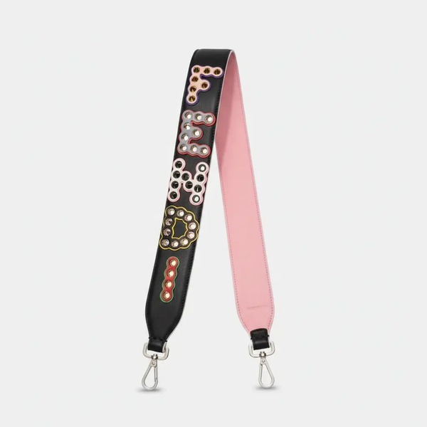 フェンディ Strap You ショルダーストラップ ブラック ピンク